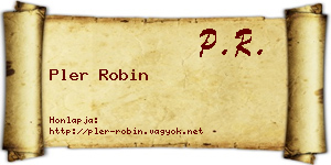 Pler Robin névjegykártya